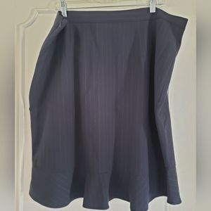 Navy Pinstriped Skirt